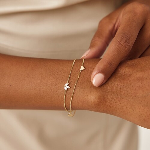 By Golden House - Lotus Kalp İkili Bileklik