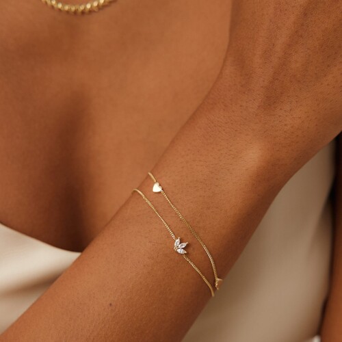 By Golden House - Lotus Kalp İkili Bileklik (1)