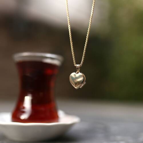 By Golden House - Madalyon Resimlik Kalp Kolye