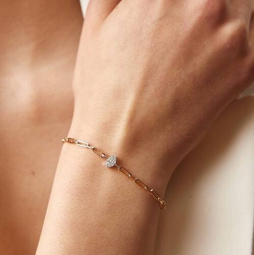 By Golden House - Markiz Baget Pırlanta Ataç Bileklik