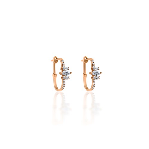 By Golden House - Markiz Baget Taşlı Çengel Küpe By Golden House - Markiz Baget Taşlı Çengel Küpe