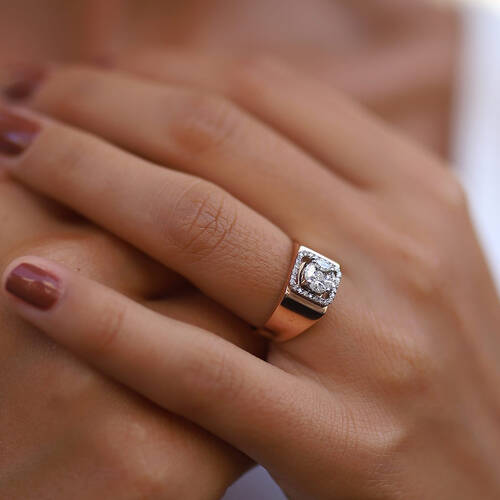 By Golden House - Markiz Pırlanta Şövalye Yüzük