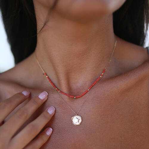 By Golden House - Mat Yıldız Kolye