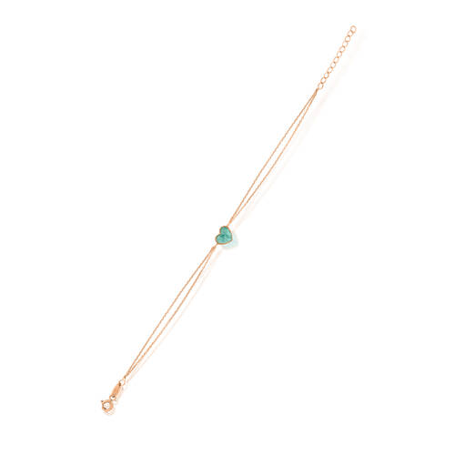 By Golden House - Mavi Mineli Kalp Bileklik (1)