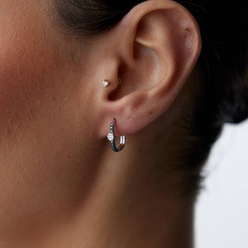 By Golden House - Mavi Pırlanta Ataç Küpe