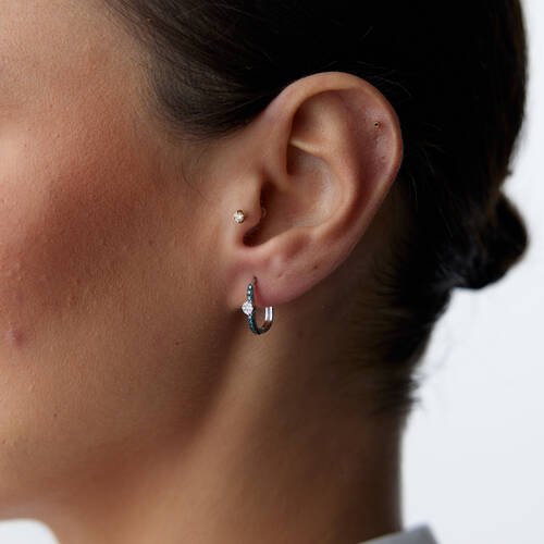 By Golden House - Mavi Pırlanta Ataç Küpe (1)