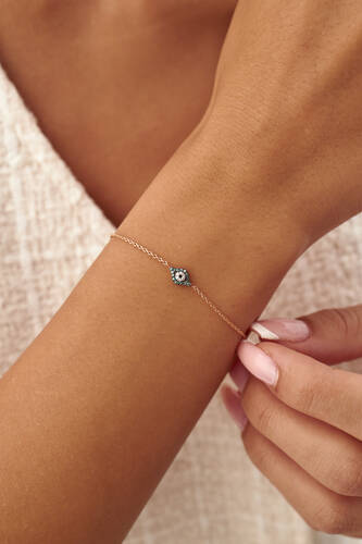 By Golden House - Mavi Pırlanta Göz Bileklik