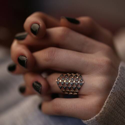 By Golden House - Mavi Pırlanta Yüzük