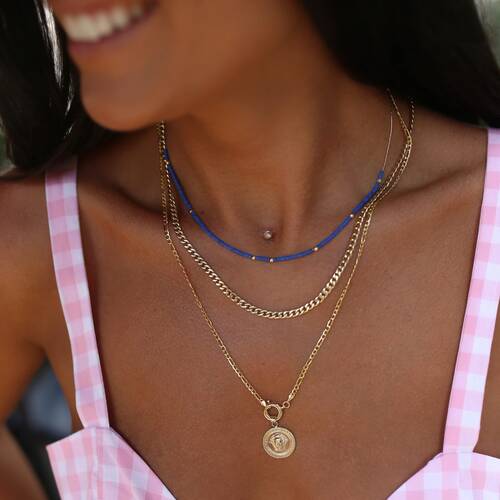 By Golden House - Medusa Madalyon Kolye Kombin