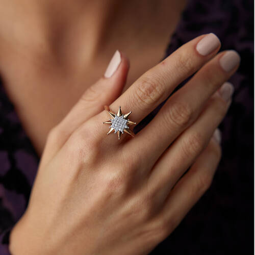 By Golden House - Mega Yıldız Pırlanta Yüzük