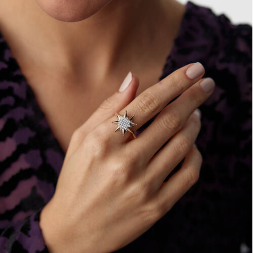 By Golden House - Mega Yıldız Pırlanta Yüzük (1)