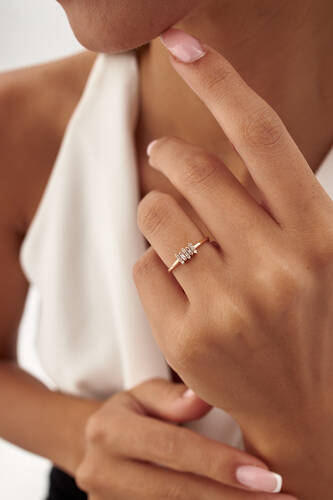 By Golden House - Mekik Baget Pırlanta Yüzük