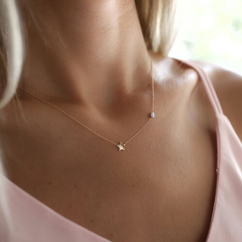 By Golden House - Mine Göz Yıldız Kolye