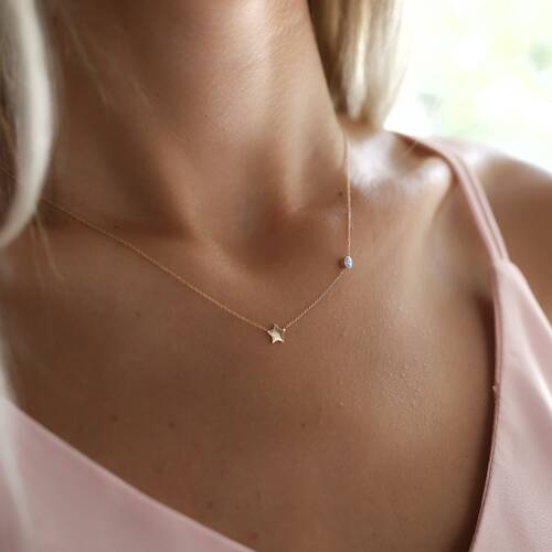 By Golden House - Mine Göz Yıldız Kolye