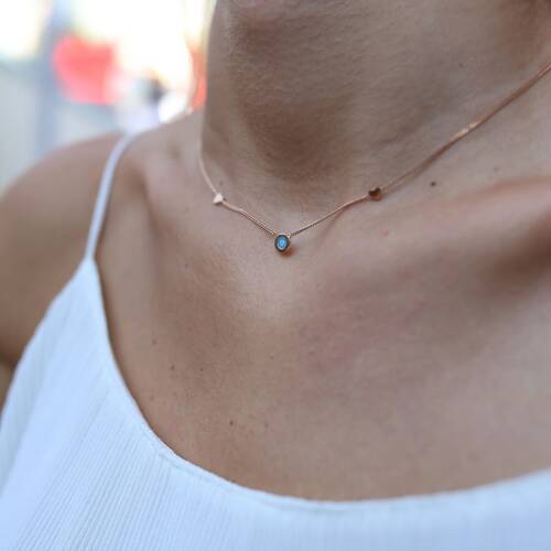 By Golden House - Mine Gözlü Kalp Kolye