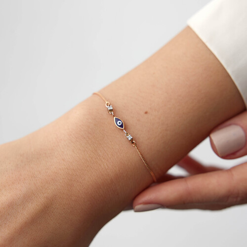 By Golden House - Mine Gözlü Tohum Pırlanta Bileklik (1)