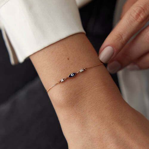 By Golden House - Mine Gözlü Tohum Pırlanta Bileklik