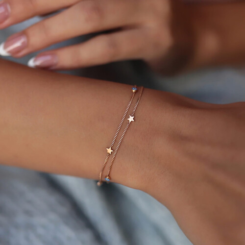 By Golden House - Mineli İkili Yıldız Bileklik (1) By Golden House - Mineli İkili Yıldız Bileklik (1)