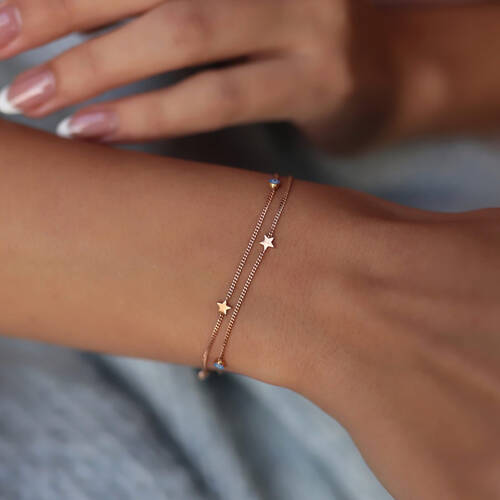 By Golden House - Mineli İkili Yıldız Bileklik (1)