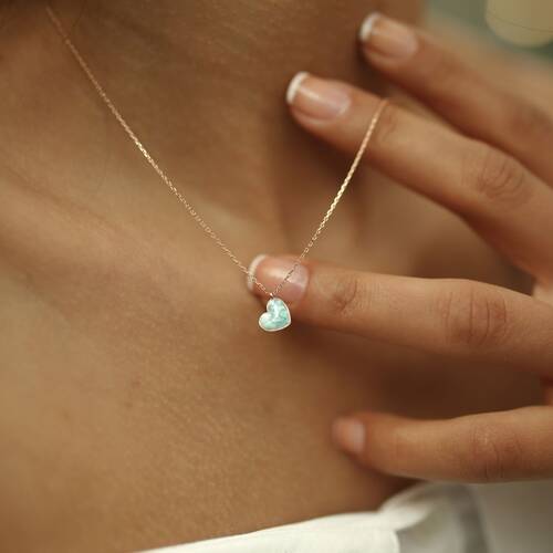 By Golden House - Mineli Kalp Kolye