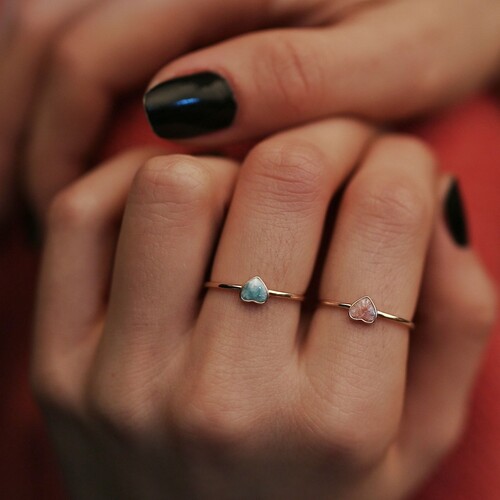 By Golden House - Mineli Kalp Yüzük