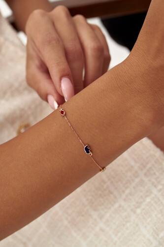 By Golden House - Mineli Mini Şans Bilekliği By Golden House - Mineli Mini Şans Bilekliği