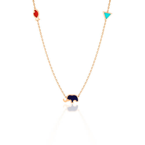 By Golden House - Mineli Mini Şans Kolyesi (1)