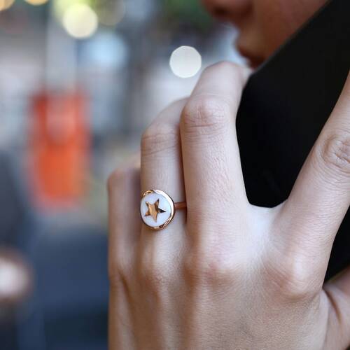 By Golden House - Mineli Şövalye Yüzük