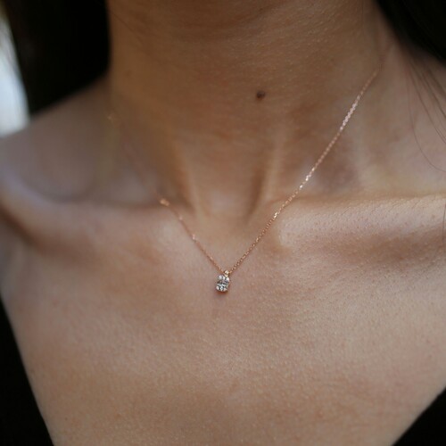 By Golden House - Mini Baget Pırlanta Kolye (1)