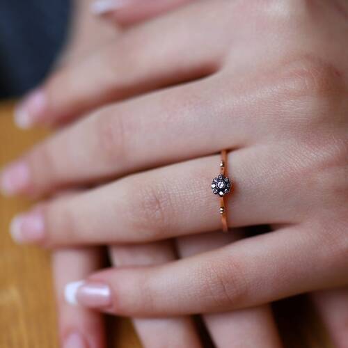 By Golden House - Mini Pırlanta Gül Yüzük