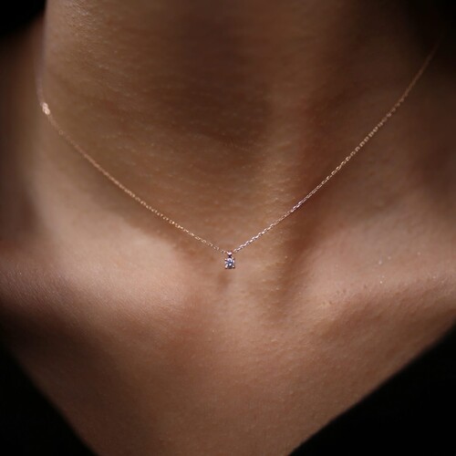 By Golden House - Mini Tek Taş Kolye By Golden House - Mini Tek Taş Kolye