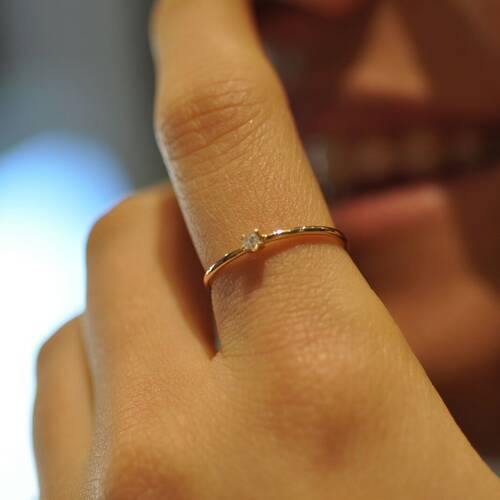 By Golden House - Mini Tektaş Yüzük (1)