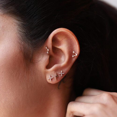 By Golden House - Minimal Figür Küpe