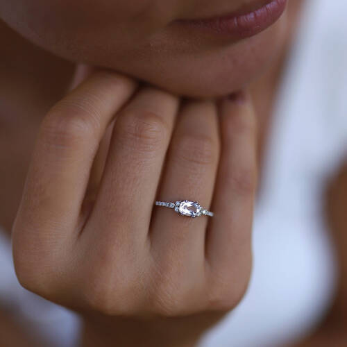 By Golden House - Morganite Taşlı Pırlanta Yüzük