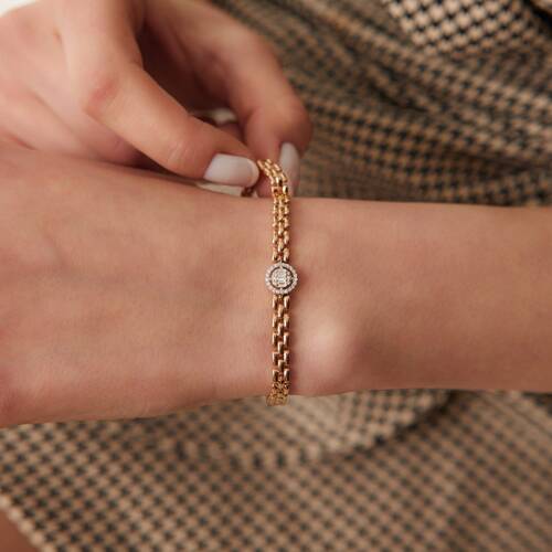 By Golden House - Nirvana Line Baget Pırlanta Bileklik (1)