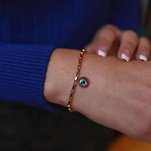 By Golden House - Nostalji Göz Küp Zincir Bileklik By Golden House - Nostalji Göz Küp Zincir Bileklik