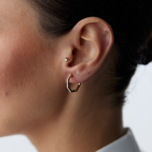 By Golden House - Heptagon Pırlanta Küpe By Golden House - Heptagon Pırlanta Küpe