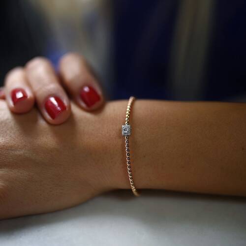 By Golden House - Oktagon Pırlanta Top Top Bilezik (1)