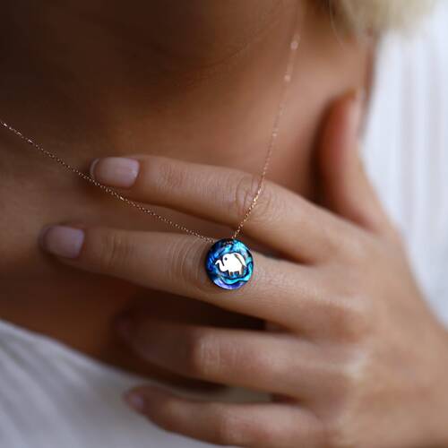 By Golden House - Okyanus Mavisi Sedef Kolye