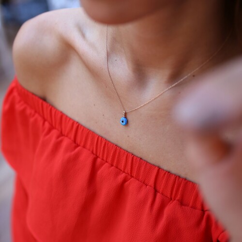 By Golden House - Opal Göz Kolye