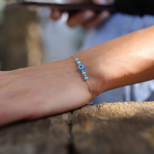 By Golden House - Opal Gözlü Firuze Bileklik By Golden House - Opal Gözlü Firuze Bileklik