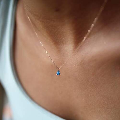 By Golden House - Opal Taşlı Kolye (1)