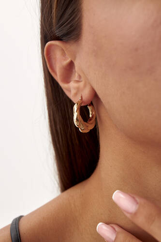 By Golden House - Örgü Halka Küpe (1)