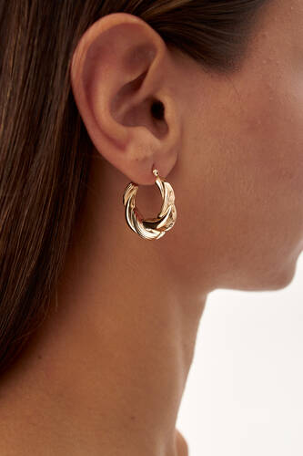 By Golden House - Örgü Halka Küpe