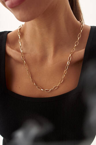 By Golden House - Oval Ataç Zincir Kolye (1)