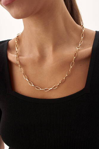 By Golden House - Oval Ataç Zincir Kolye