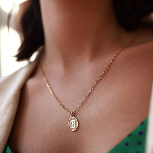 By Golden House - Oval Harf Kolye By Golden House - Oval Harf Kolye