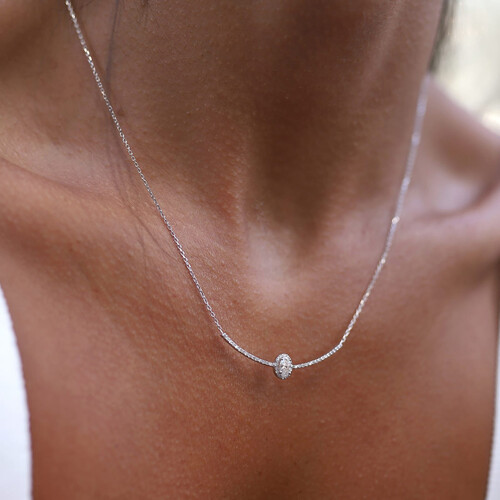 By Golden House - Oval Kesim Pırlanta Kolye