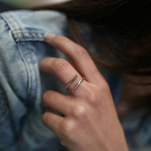 By Golden House - Paralel Çubuk Yüzük (1)