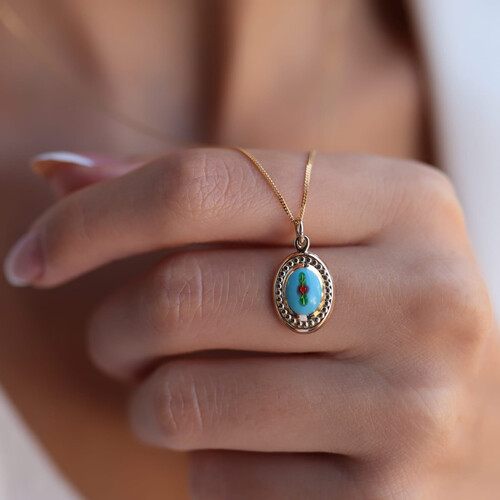 By Golden House - Payet Turkuaz Mine Kolye By Golden House - Payet Turkuaz Mine Kolye